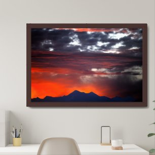Swiss Mountain Alps Sunrise Framed Art