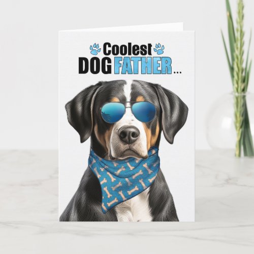 Swiss Mountain Dog Coolest Dad Fathers Day Holiday Card
