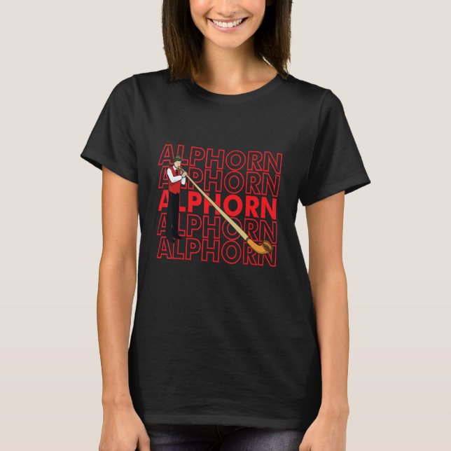 Swiss Musician Alphorn Music instrument Alps Switz T-Shirt (Front)