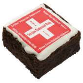 Swiss National Day in Four Languages Swiss Flag Brownie (Angled)