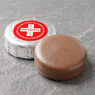 Swiss National Day in Four Languages Swiss Flag Dipped Oreo Cookie Favors