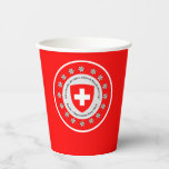 Swiss National Day Switzerland Flag Edelweiss, Red Paper Cups