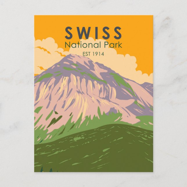 Swiss National Park Switzerland Vintage Postcard (Front)