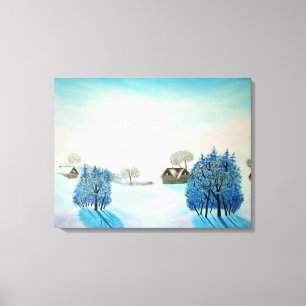 Swiss Opus Blue Christmas Canvas Print