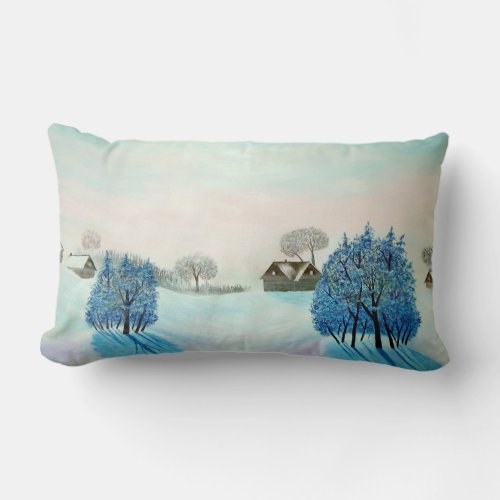 Swiss Opus Blue Christmas Lumbar Pillow