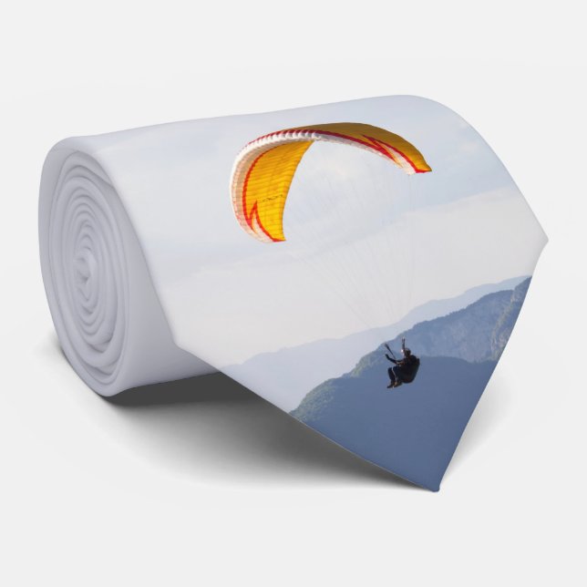 Swiss Paragliding Orange Flyer Neck Tie (Rolled)