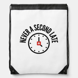 Swiss Punctuality Tote Drawstring Bag