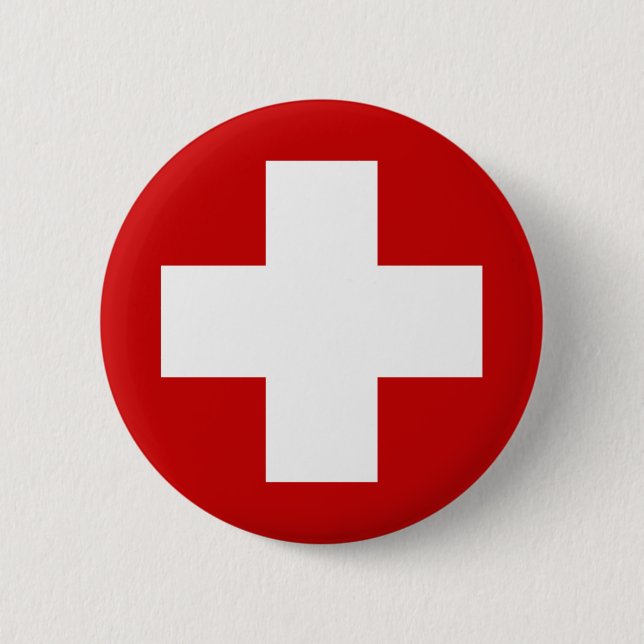 Swiss Red Cross Emergency Roundell Pinback Button (Front)