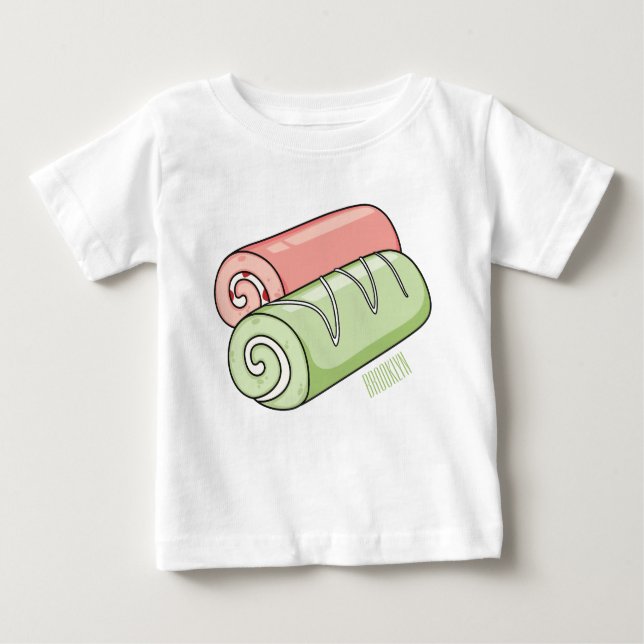 Swiss roll / roll cake cartoon illustration  baby T-Shirt (Front)