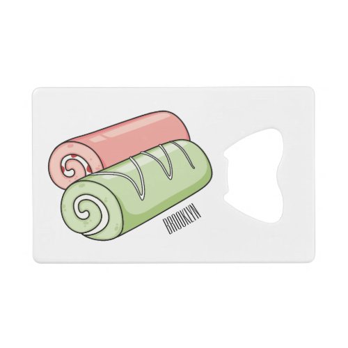Swiss roll  roll cake cartoon illustration  credit card bottle opener