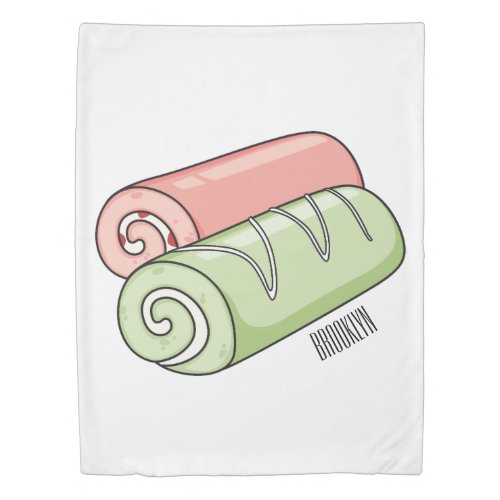 Swiss roll  roll cake cartoon illustration  duvet cover