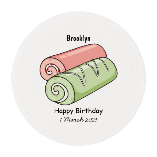 Swiss roll  roll cake cartoon illustration edible frosting rounds