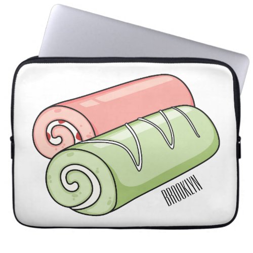 Swiss roll  roll cake cartoon illustration  laptop sleeve