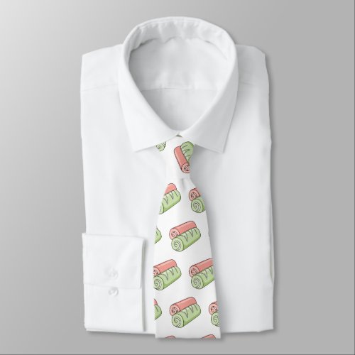 Swiss roll  roll cake cartoon illustration  neck tie