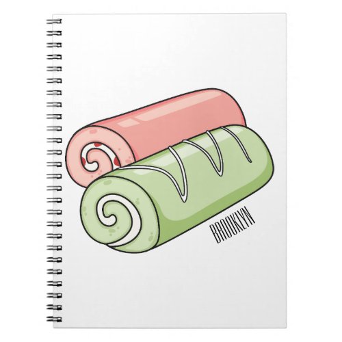 Swiss roll  roll cake cartoon illustration  notebook