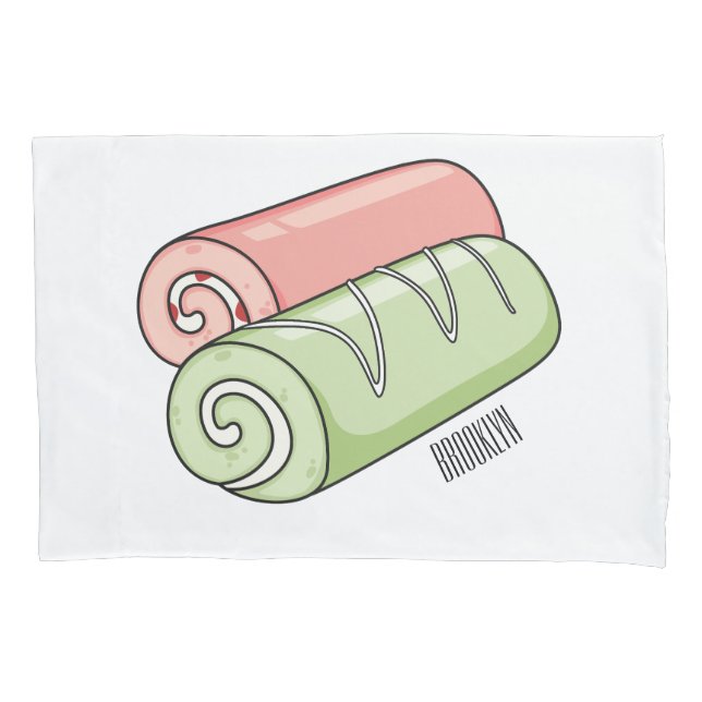 Swiss roll / roll cake cartoon illustration  pillow case (Front)
