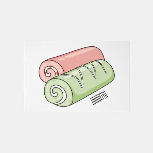 Swiss roll  roll cake cartoon illustration  rug