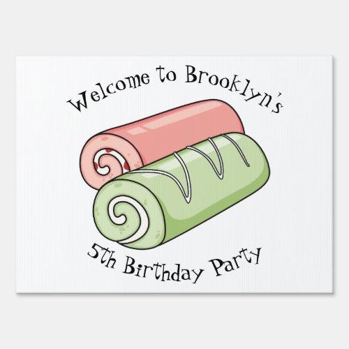 Swiss roll  roll cake cartoon illustration sign