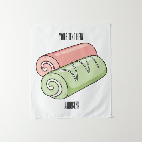 Swiss roll  roll cake cartoon illustration  tapestry