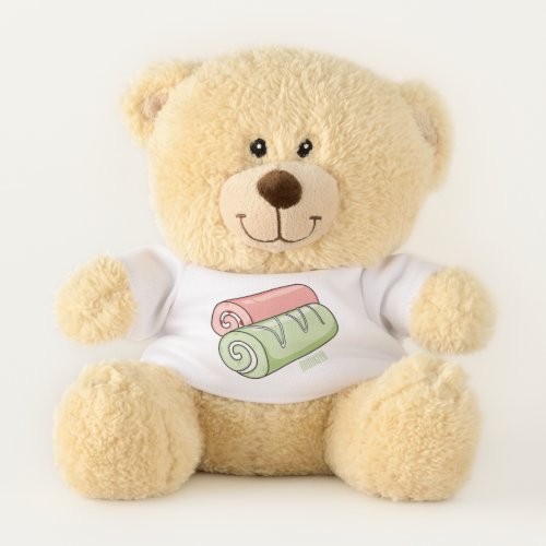 Swiss roll  roll cake cartoon illustration  teddy bear