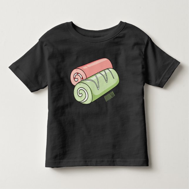 Swiss roll / roll cake cartoon illustration  toddler t-shirt (Front)