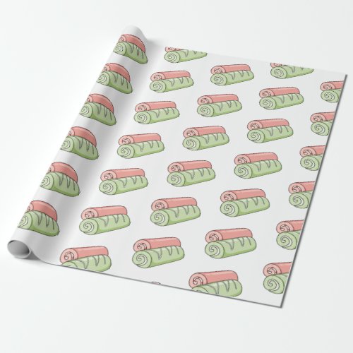 Swiss roll  roll cake cartoon illustration  wrapping paper