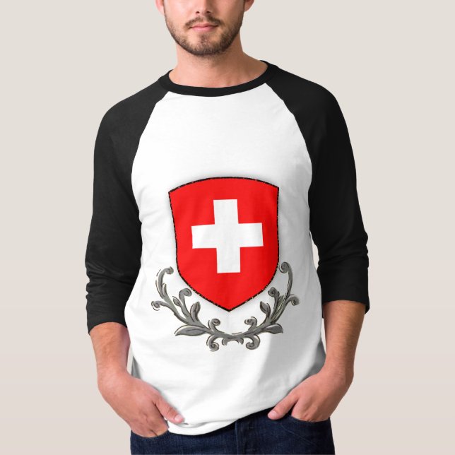 Swiss Scroll 3/4 Raglan T-Shirt (Front)