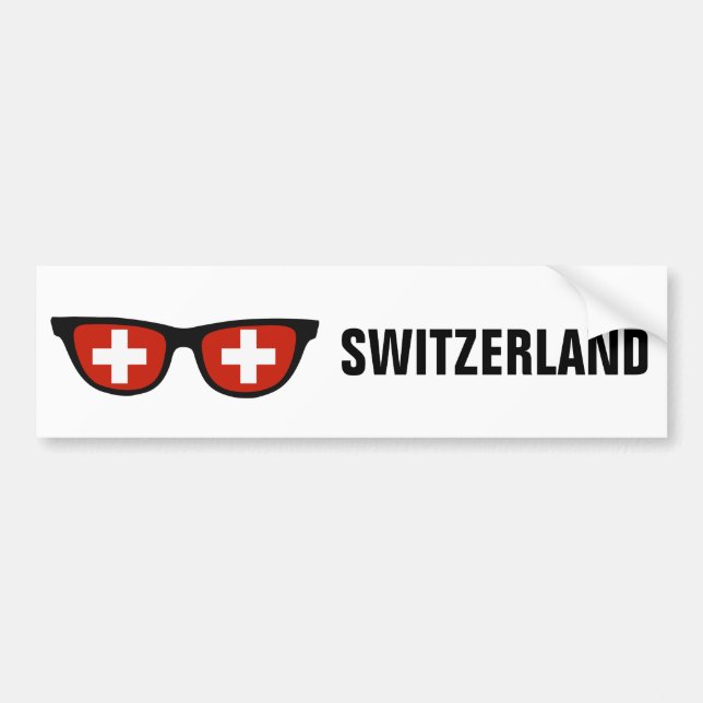 Swiss Shades custom text & color bumpersticker Bumper Sticker (Front)