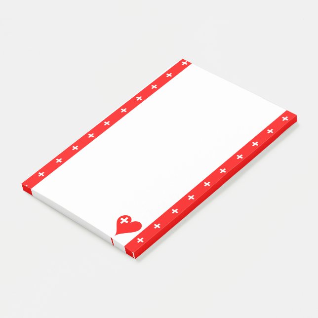 Swiss stripes flag post-it notes (Angled)