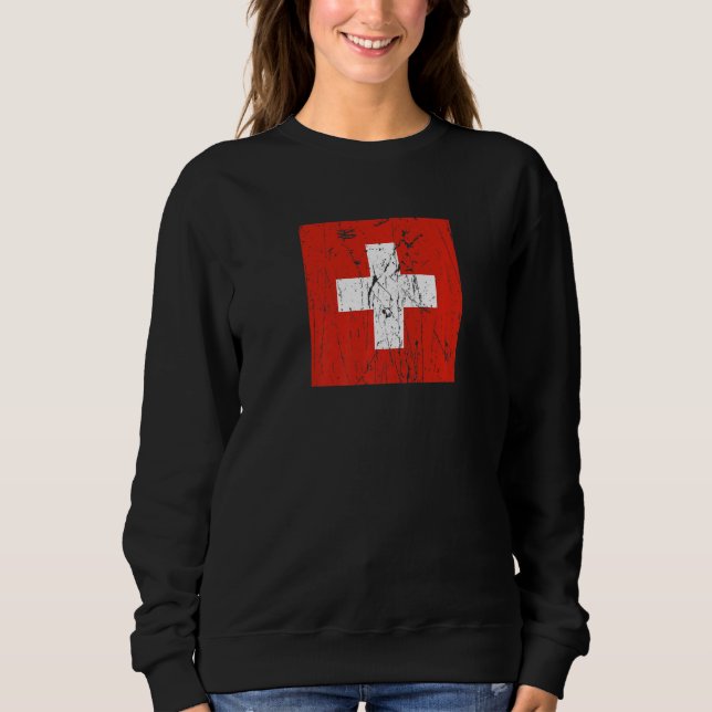 Swiss Switzerland Flag Pride Swiss Flag Sweatshirt (Front)