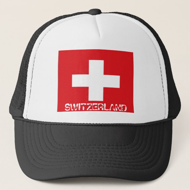 Swiss switzerland flag trucker hat (Front)