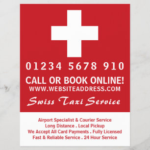 Swiss Taxi Firm Flag with Price List Flyer