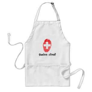 Swiss touch fingerprint flag adult apron