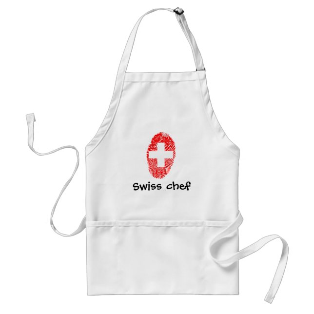 Swiss touch fingerprint flag adult apron (Front)