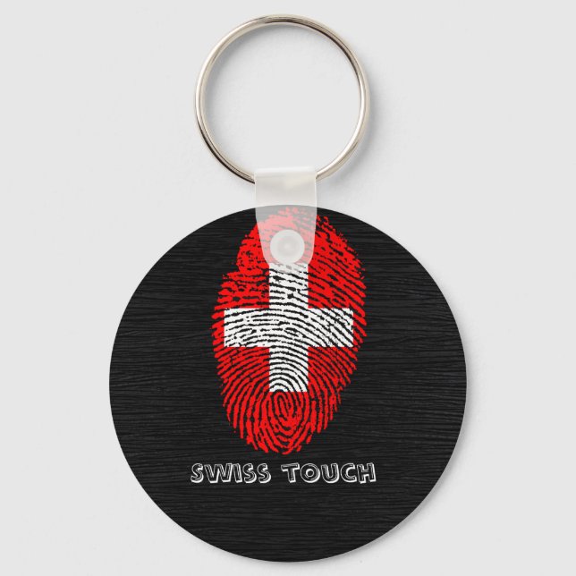 Swiss touch fingerprint flag keychain (Front)