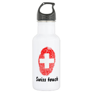 Swiss touch fingerprint flag stainless steel water bottle