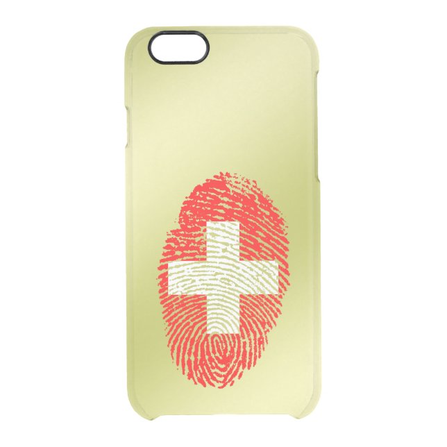 Swiss touch fingerprint flag uncommon iPhone case (Back)
