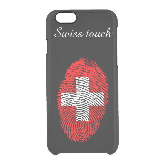 Swiss touch fingerprint flag uncommon iPhone case (Back)