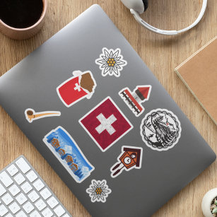 Swiss Travel Adventure Icons Collection  Sticker