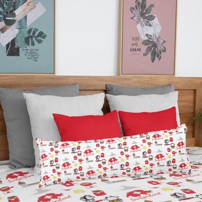 Swiss Travel Icons Pattern Body Pillow (Creator Uploaded)