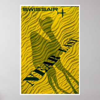 Swissair Travel Poster Near East Camel Print