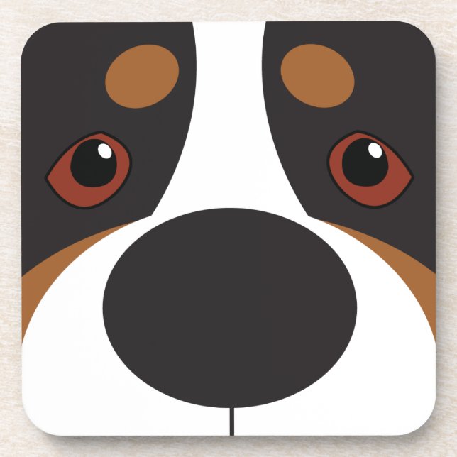 SWISSY FACE DRINK COASTER- SET OF 6 BEVERAGE COASTER (Front)