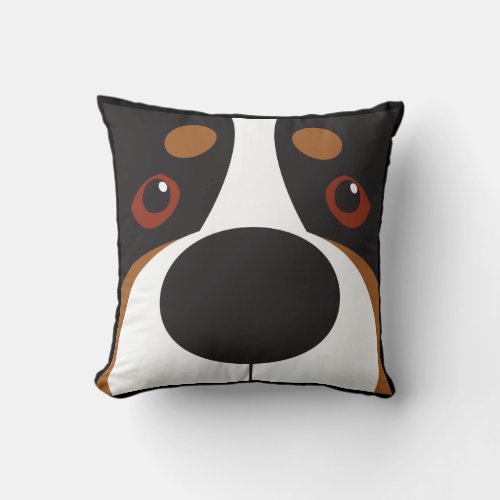 Swissy_Face Throw Pillow