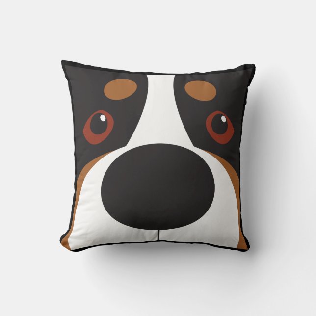 Swissy-Face Throw Pillow (Front)