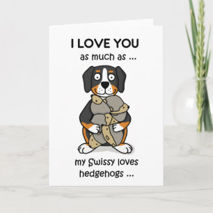 Swissy greeting card; Valentines love dog Holiday Card