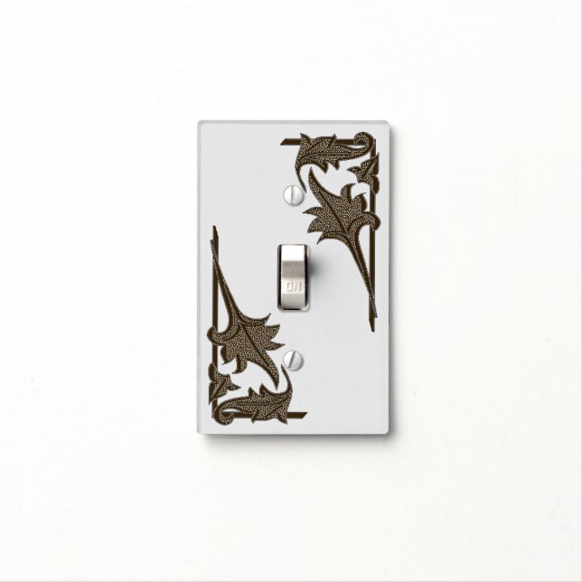 Switch Cover - Wrought Iron Leaves (In Situ)