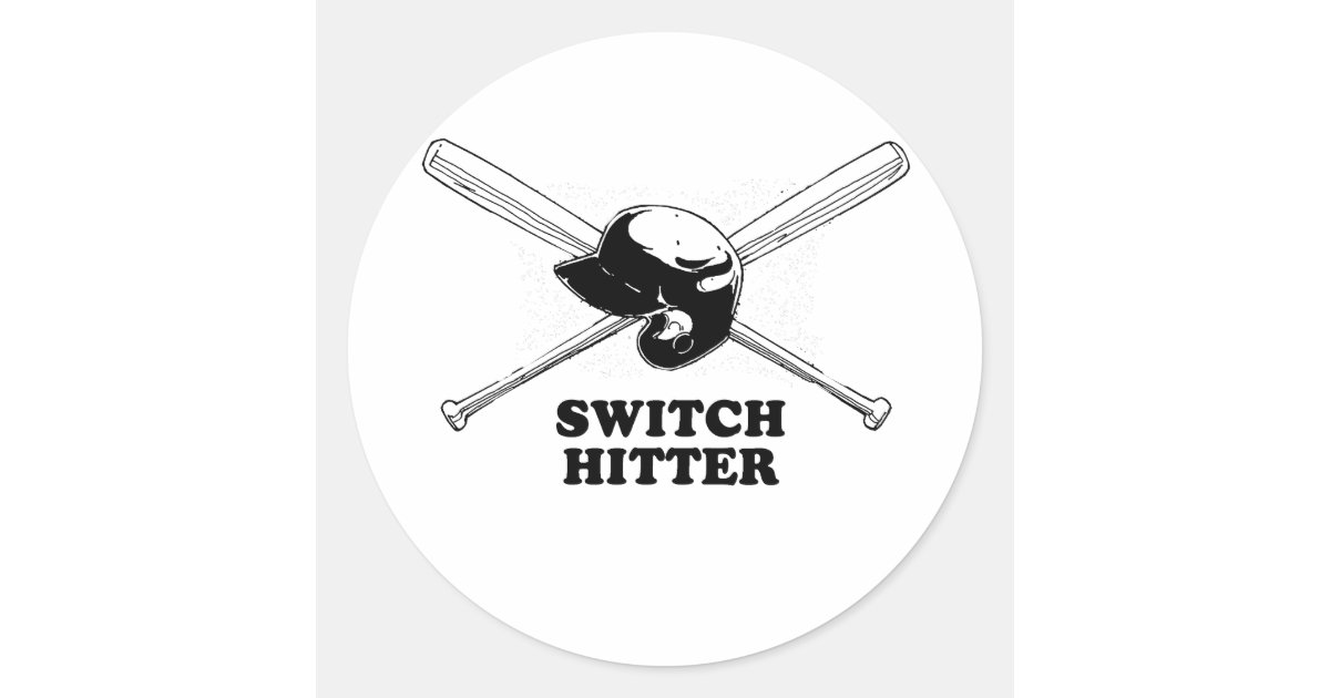 SWITCH HITTER CLASSIC ROUND STICKER Zazzle