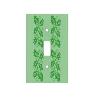 Switch Plate - Green Holly Leaves