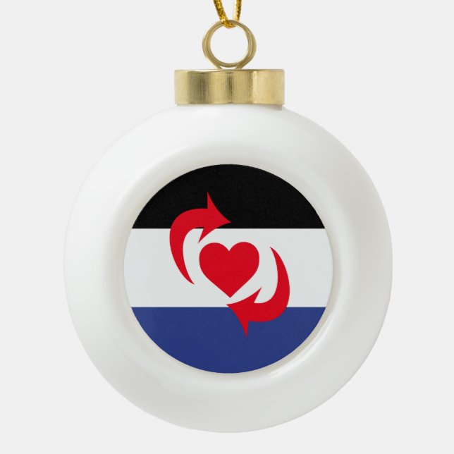 Switch Pride Flag Ceramic Ball Christmas Ornament (Front)