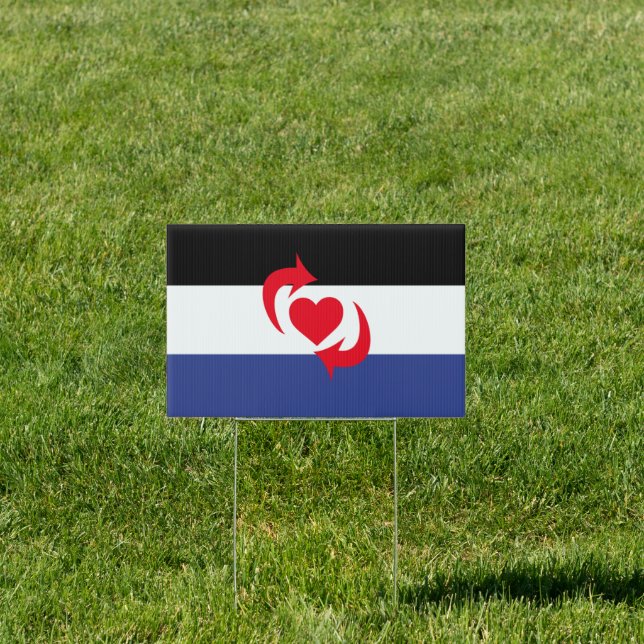 Switch Pride House Flag Sign (Insitu)